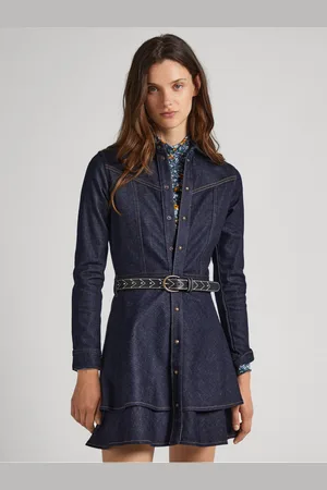 Pepe Jeans Tmavě modré dámské krátké džínové šaty CASSIA
