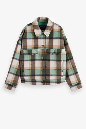 Scotch&Soda Dámská kostkovaná lehká bunda s příměsí vlny