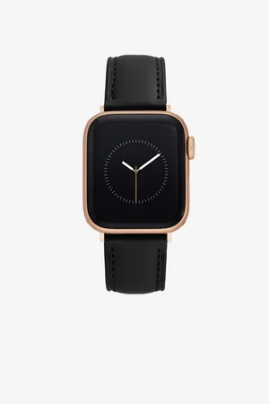 Anne Klein Černý kožený řemínek pro hodinky Apple Watch