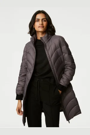 Marks & Spencer Šedý dámský prošívaný péřový kabát Stormwear™