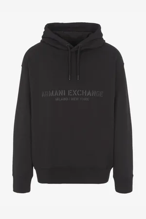Armani Exchange Černá pánská mikina s kapucí