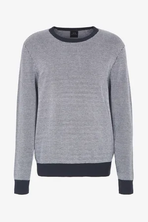 Armani Exchange Bílo-modrý pánský svetr