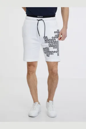 HUGO BOSS Bílé pánské teplákové kraťasy