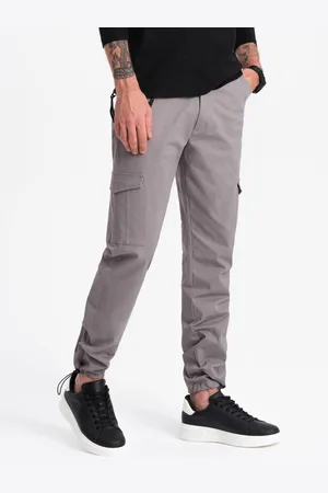 Ombre Clothing Šedé pánské cargo kalhoty