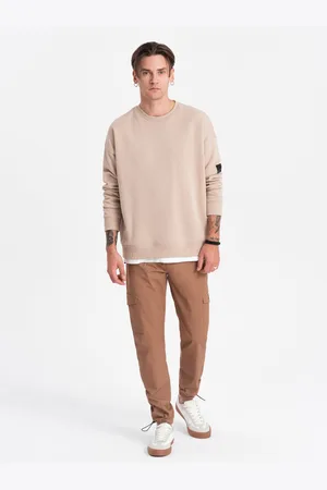 Ombre Clothing Hnědé pánské cargo kalhoty