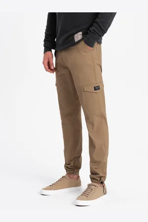 Ombre Clothing Hnědé pánské cargo kalhoty