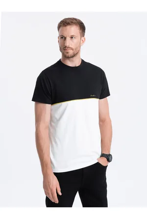 Ombre Clothing Černo-bílé pánské tričko