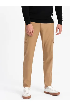 Ombre Clothing Světle hnědé pánské cargo kalhoty