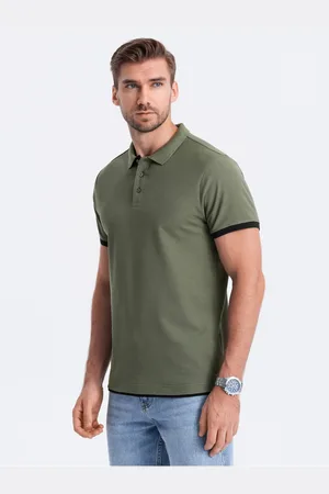 Ombre Clothing Zelené pánské polo tričko