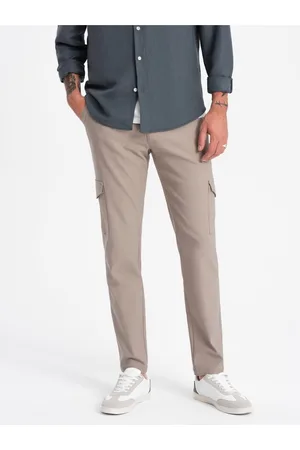 Ombre Clothing Béžové pánské cargo kalhoty