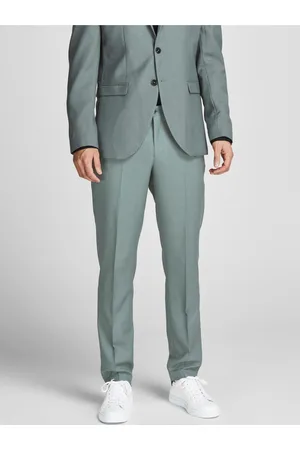 JACK & JONES Zelené pánské kalhoty Solaris