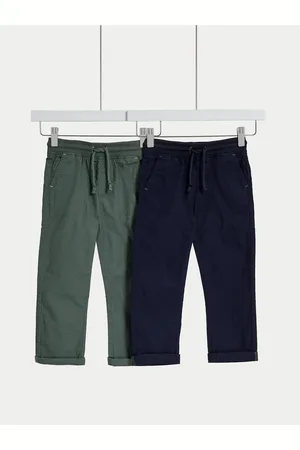 Marks & Spencer Sada dvou klučičích kalhot v zelené a tmavě modré barvě