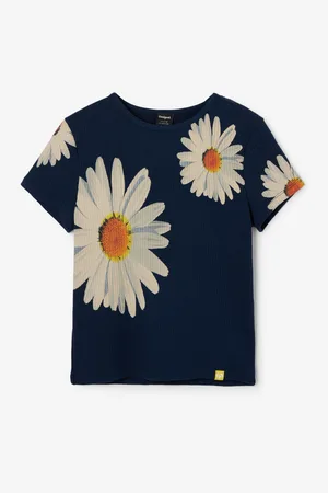 Desigual Tmavě modré holčičí květované tričko Danerys