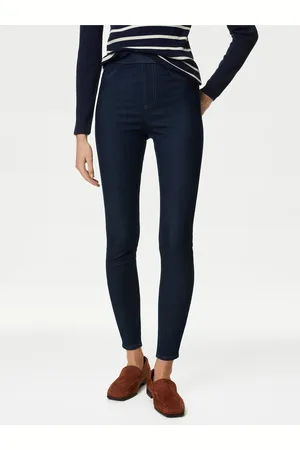 Marks & Spencer Tmavě modré dámské jeggings s vysokým pasem