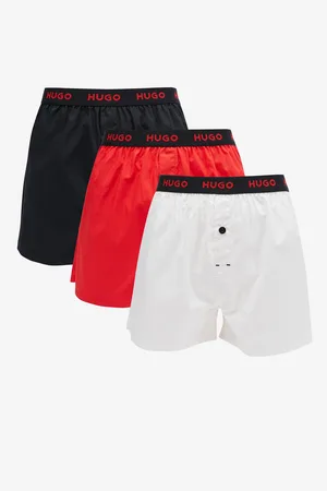 HUGO BOSS Sada tří pánských trenýrek v červené, bílé a černé barvě