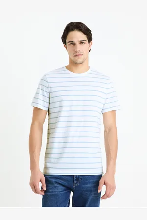 Celio Bílé pánské basic tričko Gebaser