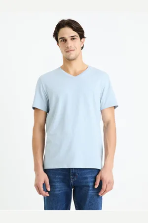 Celio Světle modré pánské basic tričko Neuniv