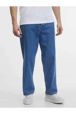 JACK & JONES Modré pánské straight fit džíny Alex