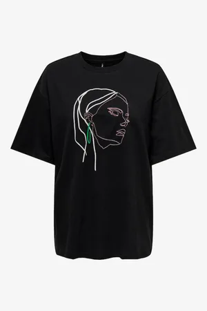 ONLY Černé dámské oversize tričko Ola