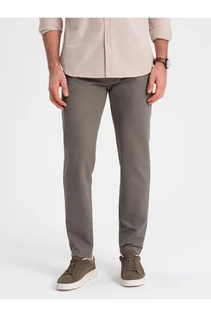 Ombre Clothing Hnědé pánské chino kalhoty