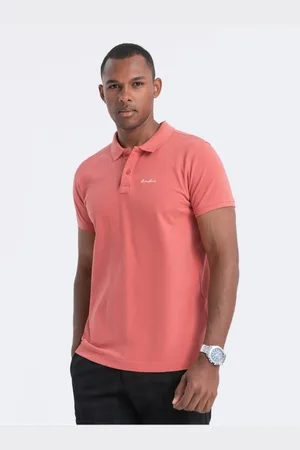 Ombre Clothing Korálové pánské polo tričko