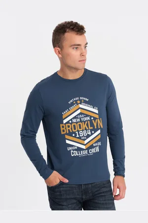 Ombre Clothing Tmavě modré pánské tričko
