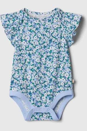 GAP Modré holčičí květované body s volánky