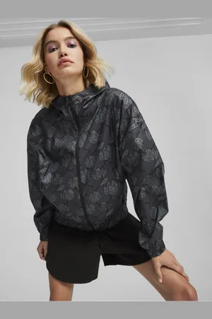 PUMA Šedá dámská lehká vzorovaná bunda Blossom AOP Windbreaker