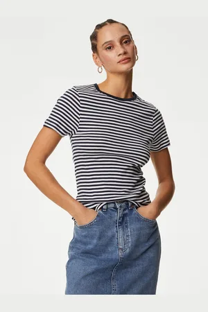 Marks & Spencer Tmavě modré dámské pruhované tričko
