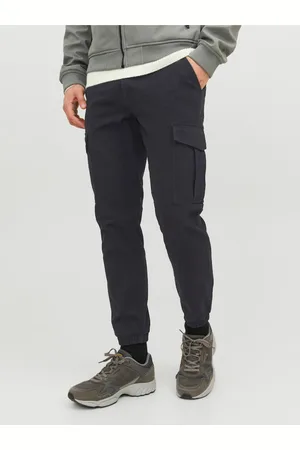 JACK & JONES Černé pánské cargo kalhoty Marco