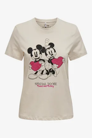 ONLY Béžové dámské tričko Mickey