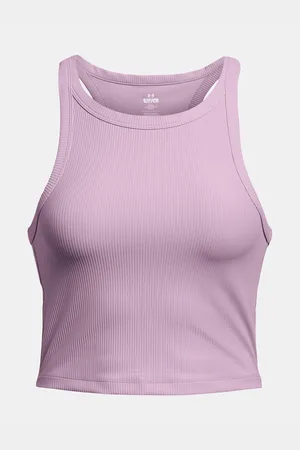 Under Armour Světle fialové sportovní tílko Meridian Rib Crop Tank