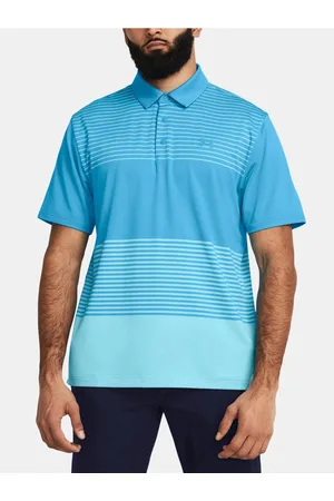 Under Armour Světle modré sportovní tričko UA Playoff 3.0 Stripe Polo