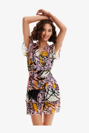 Desigual Růžové dámské vzorované šaty x M. Christian Lacroix Cadiz