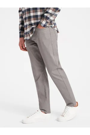 Ombre Clothing Šedé pánské chino kalhoty