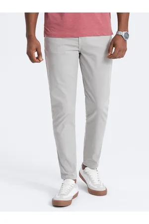 Ombre Clothing Světle šedé pánské chino kalhoty