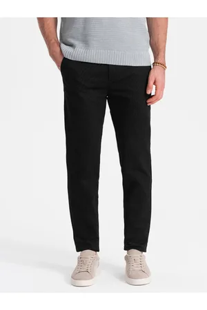 Ombre Clothing Černé pánské chino kalhoty