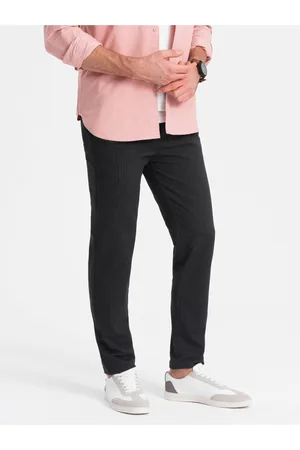 Ombre Clothing Tmavě šedé pánské chino kalhoty