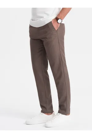 Ombre Clothing Hnědé pánské slim fit chino kalhoty