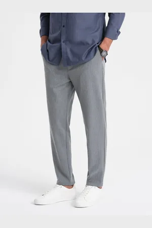 Ombre Clothing Šedé pánské chino kalhoty