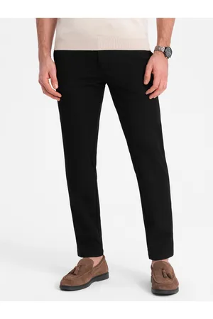 Ombre Clothing Černé pánské chino kalhoty