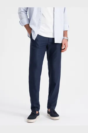 Ombre Clothing Tmavě modré pánské slim fit chino kalhoty