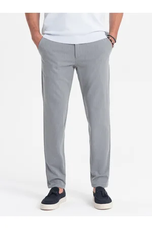 Ombre Clothing Šedé pánské chino kalhoty