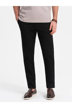 Ombre Clothing Černé pánské chino kalhoty