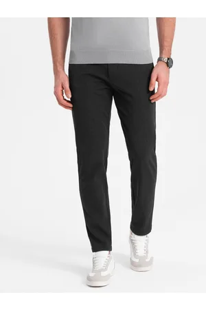 Ombre Clothing Tmavě šedé pánské chino kalhoty