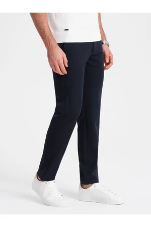 Ombre Clothing Tmavě modré pánské chino kalhoty