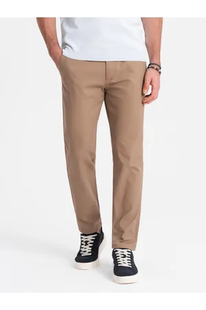 Ombre Clothing Světle hnědé pánské slim fit chino kalhoty