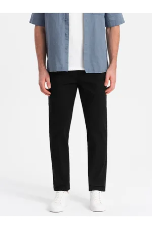 Ombre Clothing Černé pánské slim fit chino kalhoty