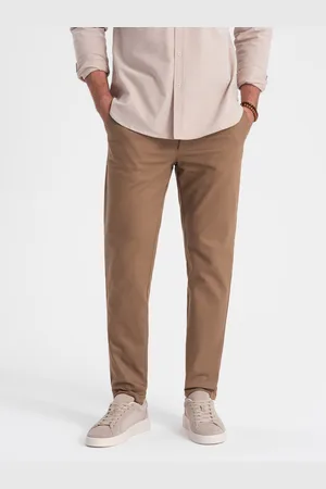 Ombre Clothing Světle hnědé pánské chino kalhoty