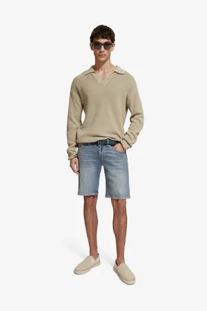 Scotch&Soda Modré pánské džínové kraťasy